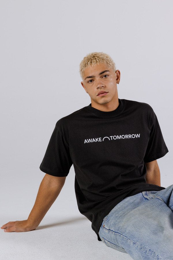 Awake Tomorrow Short Sleeve Tee, Black